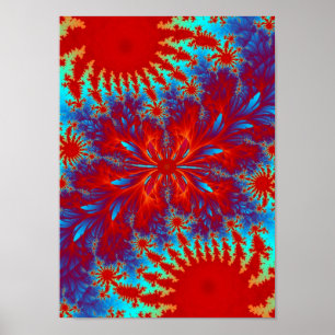 Póster fractal tie-dye