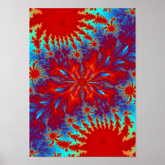 Póster fractal tie-dye (Frente)