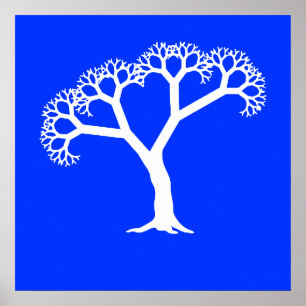 Póster Fractal Tree White