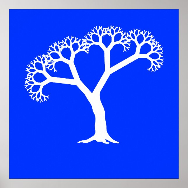 Póster Fractal Tree White (Frente)