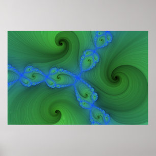 Póster Fractal verde