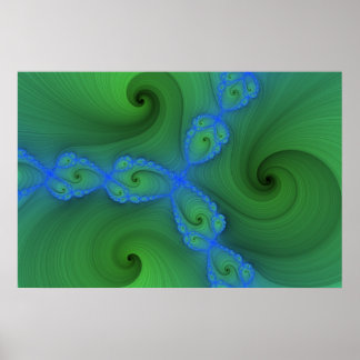 Póster Fractal verde