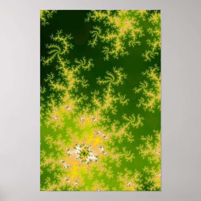 Póster Fractal verde brillante (Frente)