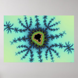 Póster Fractal verde marino