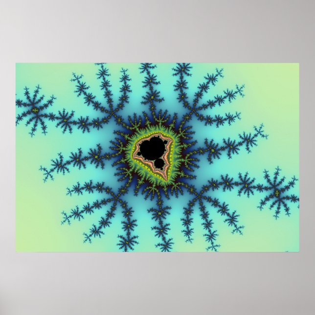 Póster Fractal verde marino (Frente)