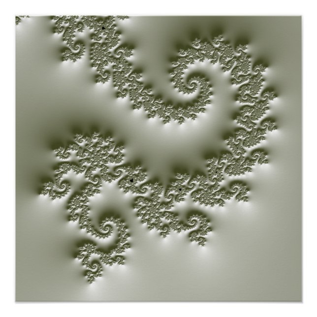 Póster Fractal verde pálido (Anverso)
