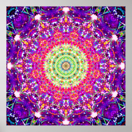 Póster Fractales arcoiris | Kaleidoscópico Mandala