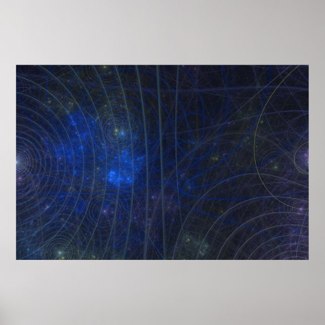 Póster fractura de mapa azul (Frente)