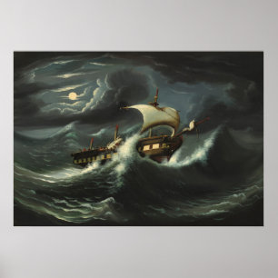 Póster Fragata sacudida por la tempestad por las cámaras