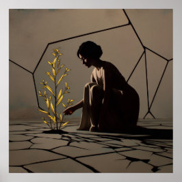 Póster Frágil florecimiento - Solarpunk Regrowong Poster