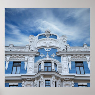 Póster Fragmento Art Nouveau: Detalle arquitectónico de R