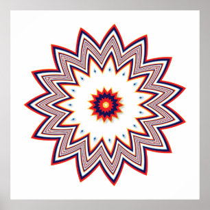 Póster Fragmento de flor roja