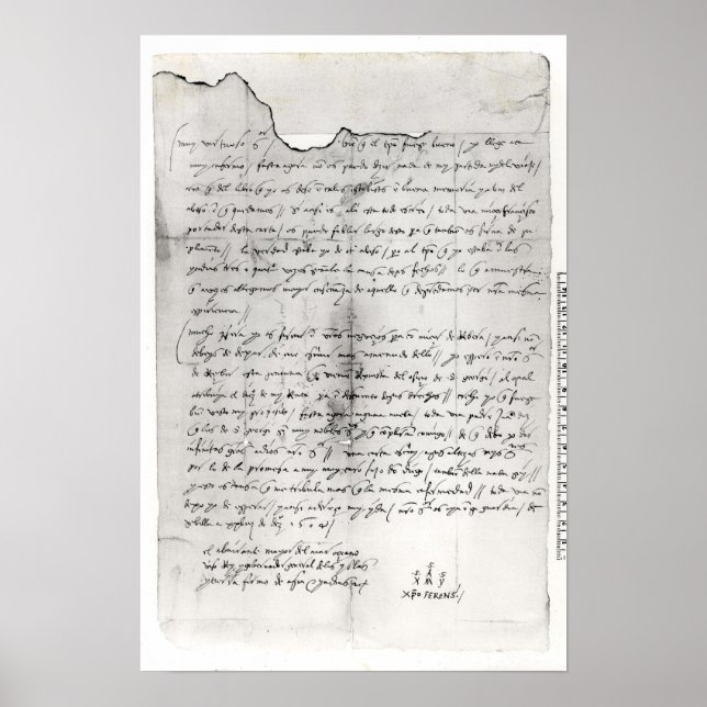 Póster Fragmento de la carta escrita por Christopher (Frente)