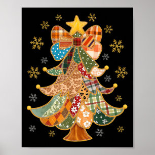 Póster Fragmento de la Navidad Coquette Bow Lace Merry Br