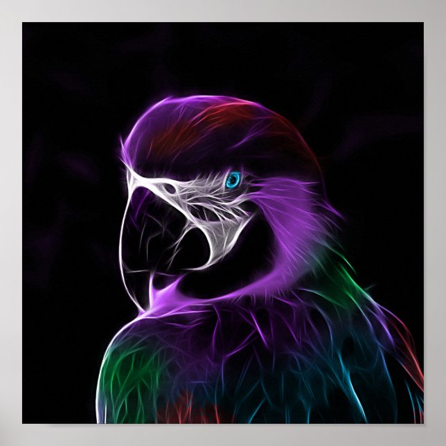 Póster Fragmento de loro púrpura digital (Frente)