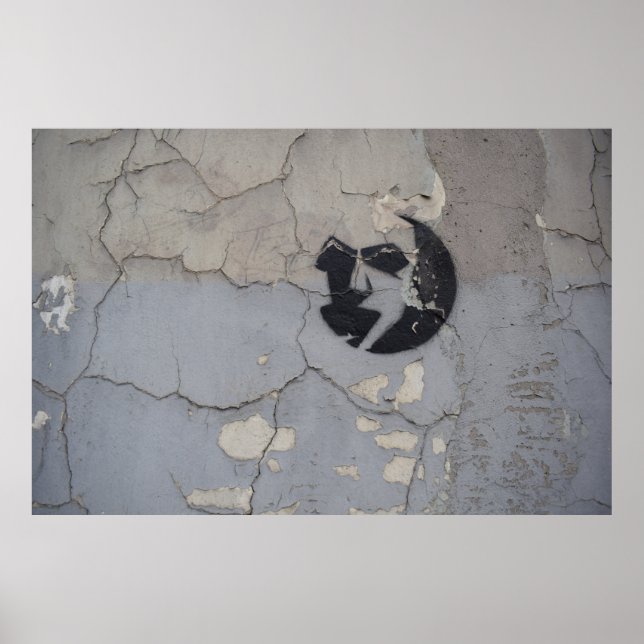 Póster Fragmento de piedra blanca y negra (Frente)