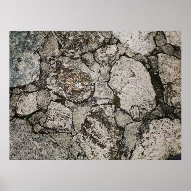 Póster Fragmento de piedra negra y gris (Frente)