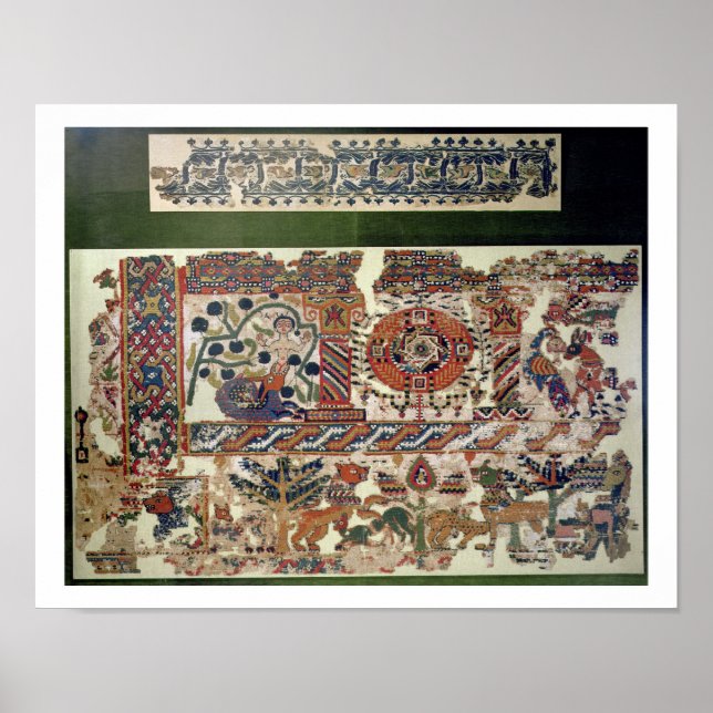 Póster Fragmento de textiles que representan a Jonás y la (Frente)