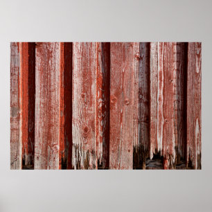 Póster Fragmento de una antigua pared de madera pintada. 