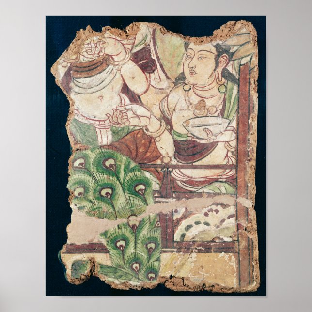Póster Fragmento que representa un paraíso budista (Frente)