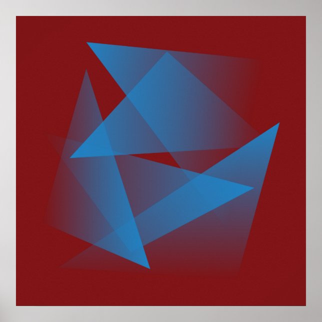 Póster Fragmentos azules flotantes (Frente)