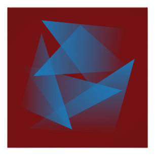 Póster Fragmentos azules flotantes