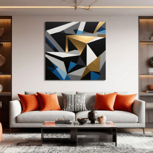 Póster Fragmentos prismáticos Triángulos interconectados