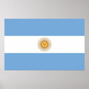 Póster Framed print with Flag of Argentina