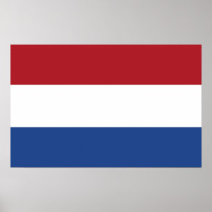 Póster Framed print with Flag of Netherlands