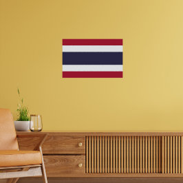 Póster Framed print with Flag of Thailand