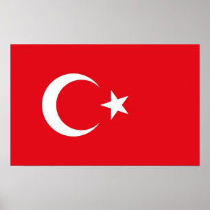 Póster Framed print with Flag of Turkey
