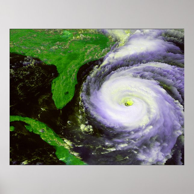 Póster Fran Hurricense fuera de Florida - Imagen satelita (Frente)