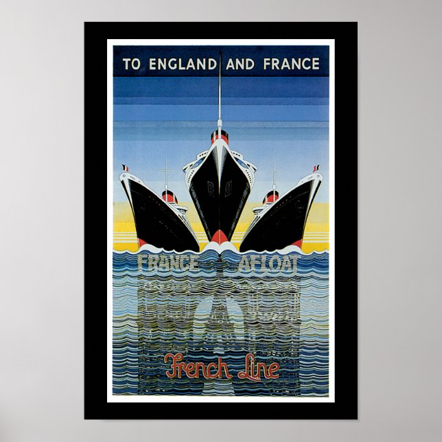 Póster France Afloat - Poster de la línea francesa (Frente)
