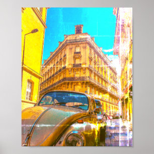 Póster France Architecture French Street Old Car Paris