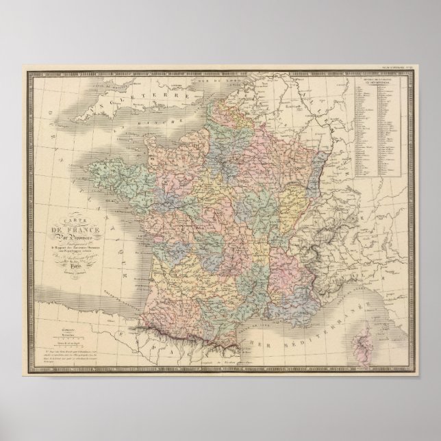Póster France Atlas Map (Frente)