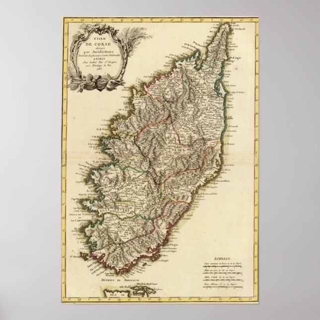 Póster France Boundries Map (Frente)