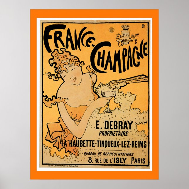 Póster France Champagne Vintage (Frente)