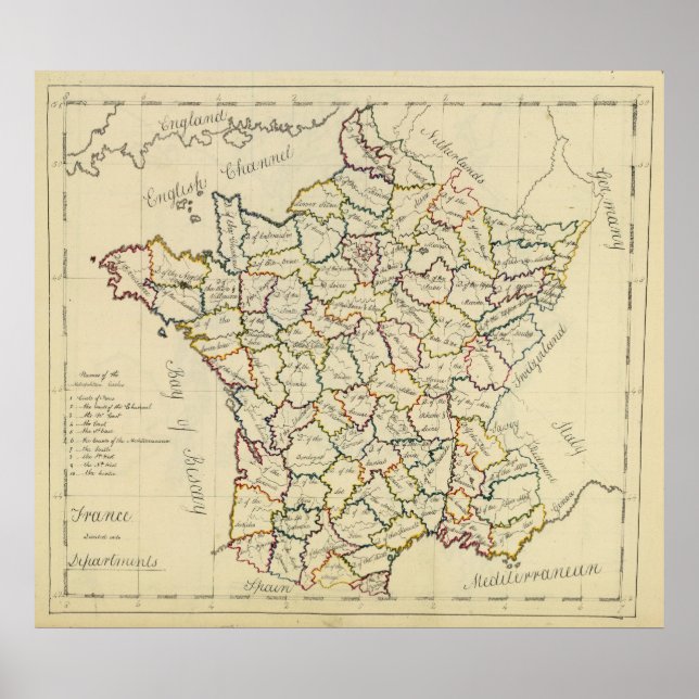 Póster France departments (Frente)