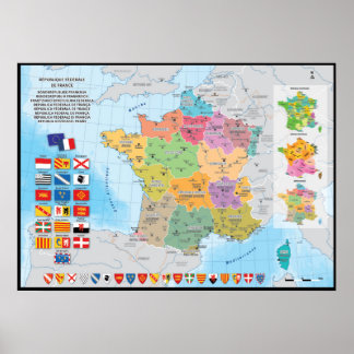 Póster France fédérale, carte prospective des régions féd
