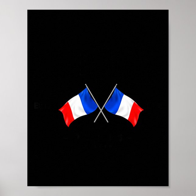 Póster France Flag French Gift France Friend France Paris (Frente)