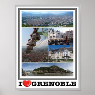 Póster France - Grenoble - I Love -