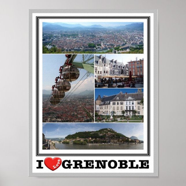 Póster France - Grenoble - I Love - (Frente)