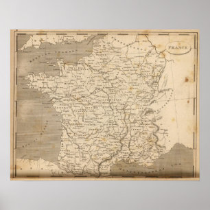 Póster France Map by Arrowsmith