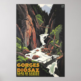 Póster France Poster French Art Les Houches Gorges Print 