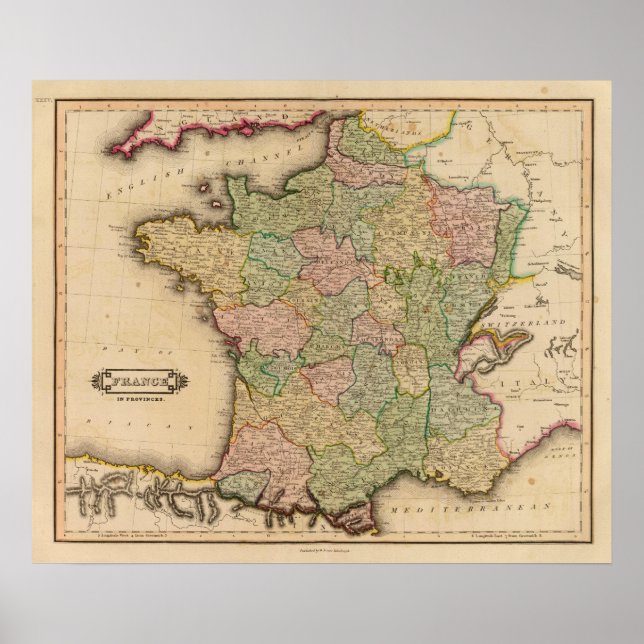 Póster France, provinces (Frente)