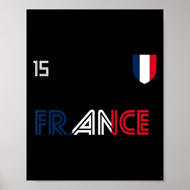 Póster France Retro Soccer French Flag  (Frente)
