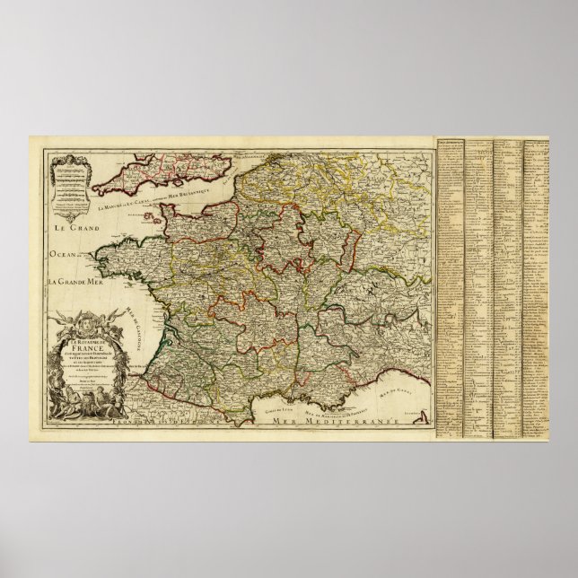 Póster FrancePanoramic MapFrance (Frente)