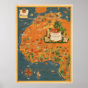Póster Francés África del poster del viaje del vintage
