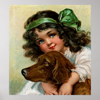 Póster Frances Brundage: Chica con perro