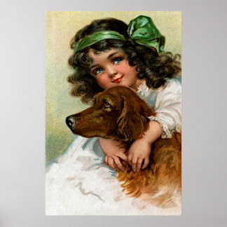 Póster Frances Brundage: Chica con perro